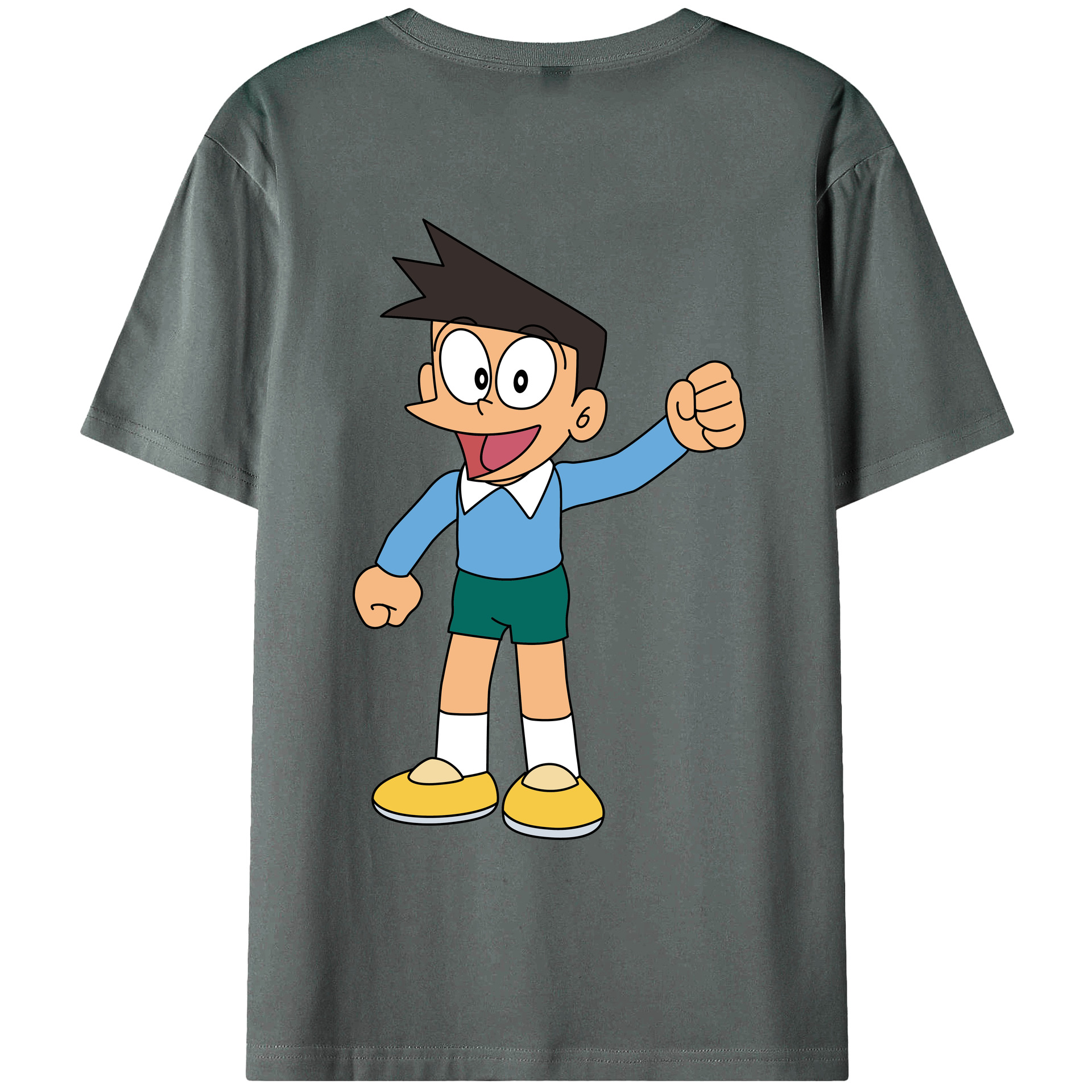 （画像用） ドラえもん 骨川 スネ夫 Doraemon Honekawa Suneo 綿100％ メンズ半袖Tシャツ（バックプリント） 通気性
